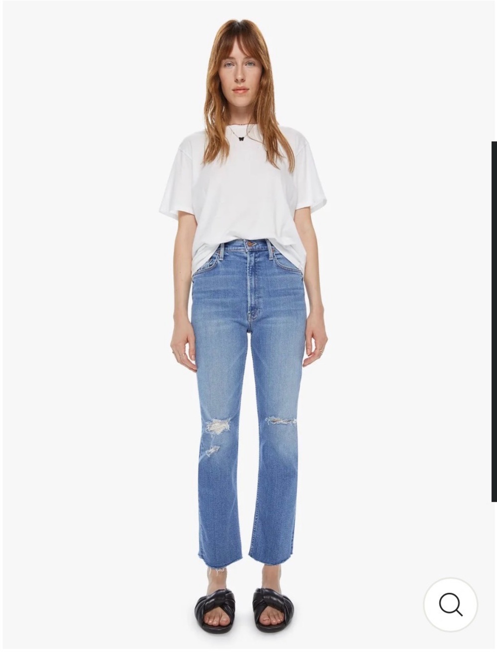 Mother High Waisted Rider Ankle Fray in Party Like a Pirate